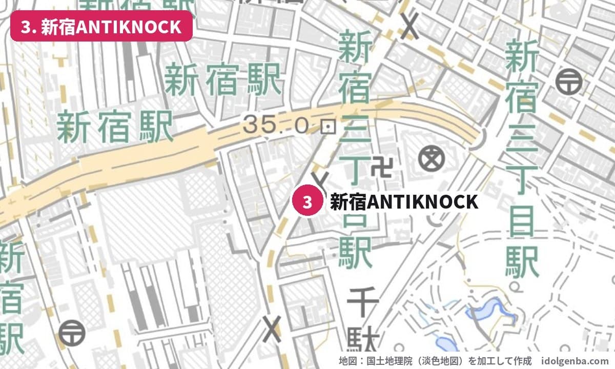 新宿ANTIKNOCKの場所