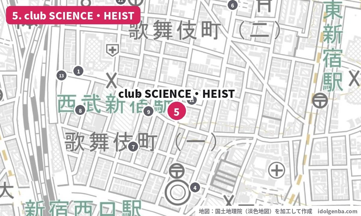 club SCIENCE・HEISTの場所
